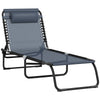 Adjustable 4-Position Folding Chaise Lounge – Portable Mesh Recliner with Headrest
