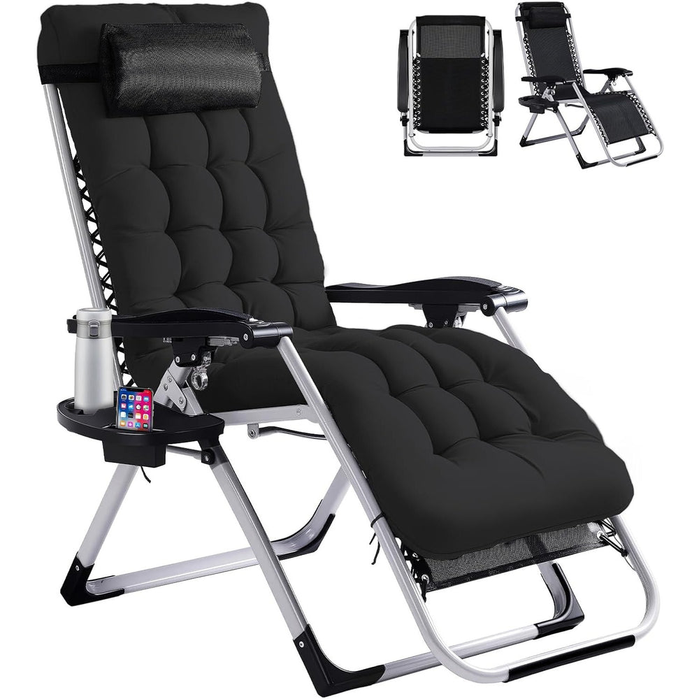 Premium Zero Gravity Reclining Lounge Chair with Cushion & Cup Holder