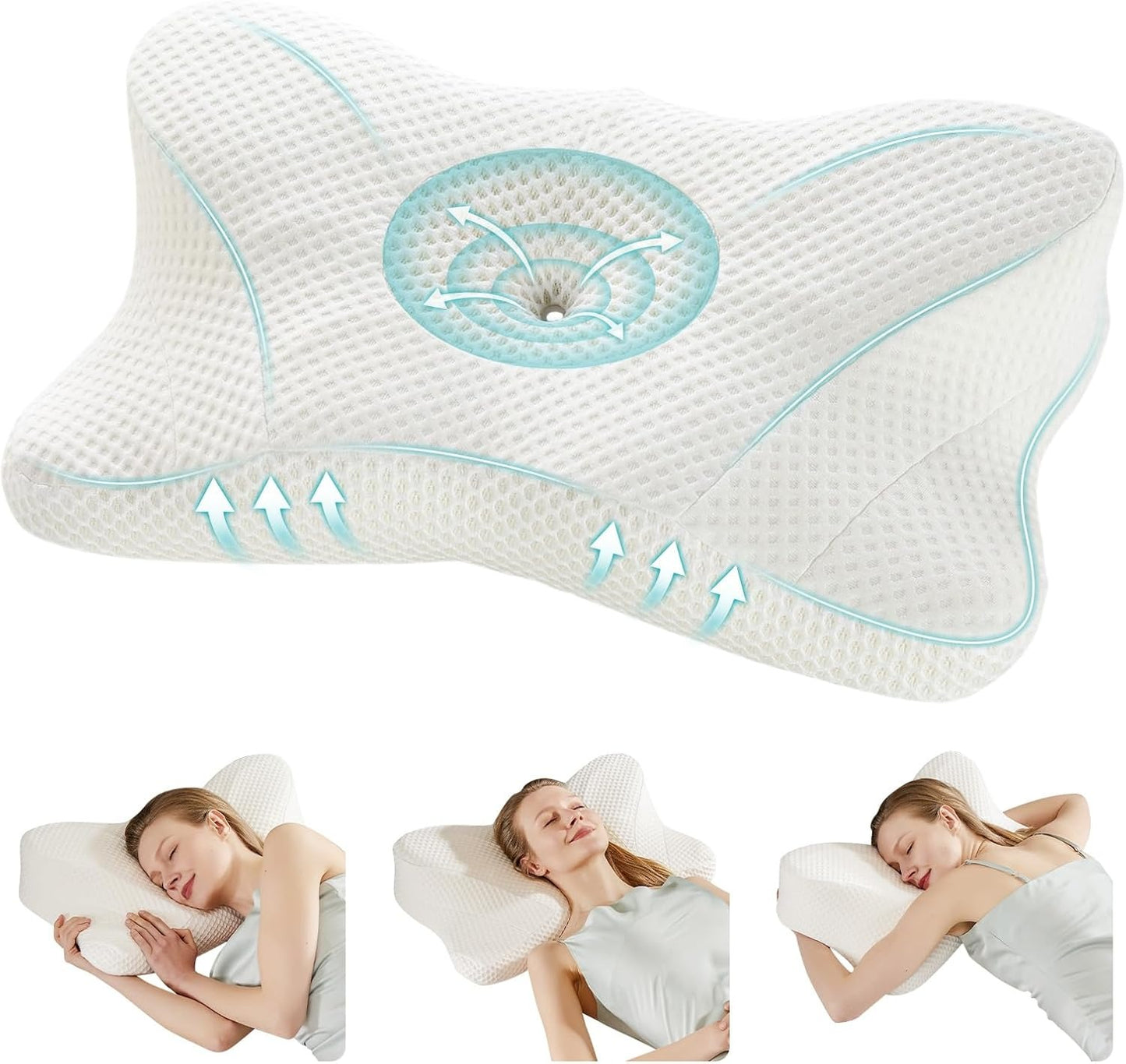 Premium Memory Foam Pillow (2-Pack) – Ergonomic Cooling Neck Support Pillow for Side and Back Sleepers
