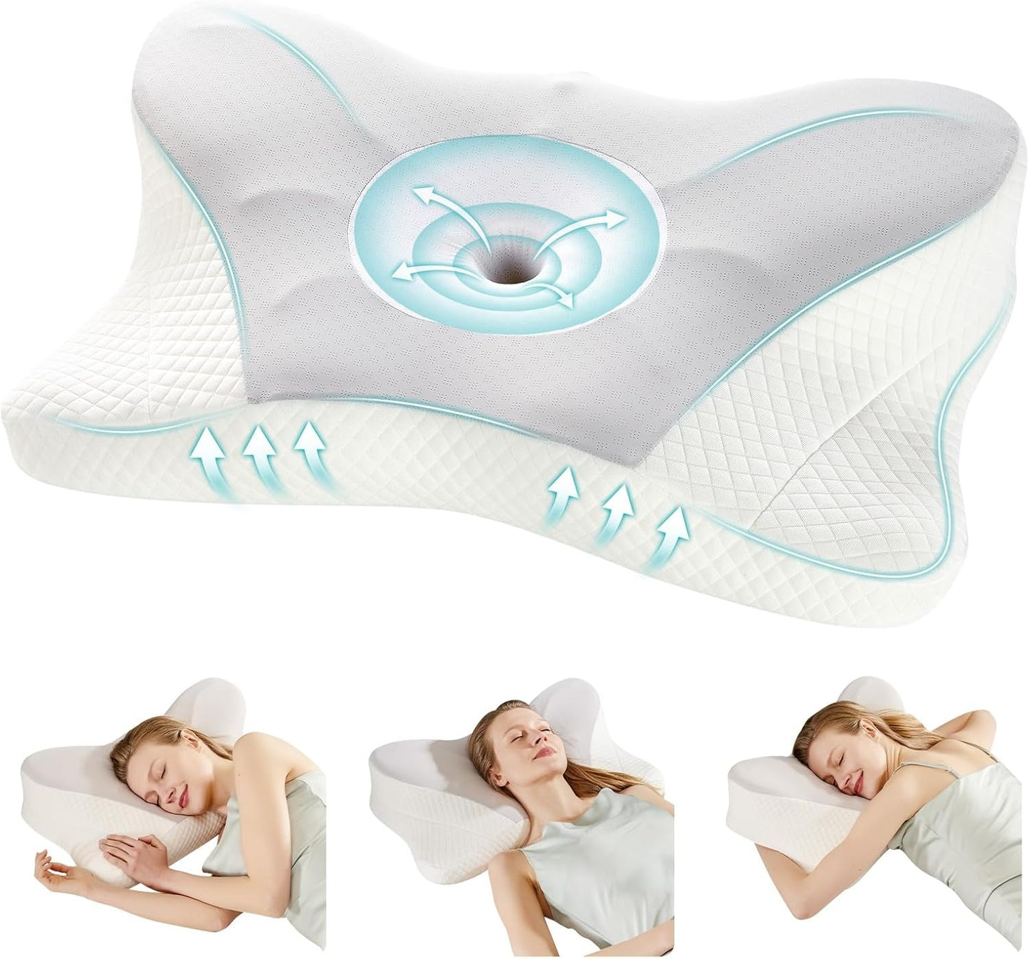 Premium Memory Foam Pillow (2-Pack) – Ergonomic Cooling Neck Support Pillow for Side and Back Sleepers
